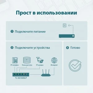 TP-Link TL-SG1005LP гигабитный PoE-коммутатор (ТП-ЛИНК) TP-Link TL-SG1005LP гигабитный PoE-коммутатор (ТП-ЛИНК)