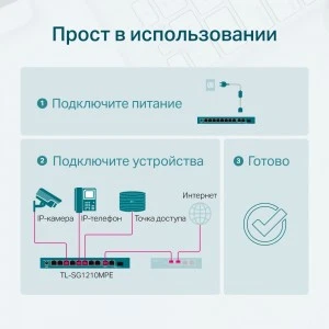 TP-Link TL-SG1210MPE - гигабитный PoE+ коммутатор Easy Smart 10 портов (ТП-ЛИНК) TP-Link TL-SG1210MPE - гигабитный PoE+ коммутатор Easy Smart 10 портов (ТП-ЛИНК)